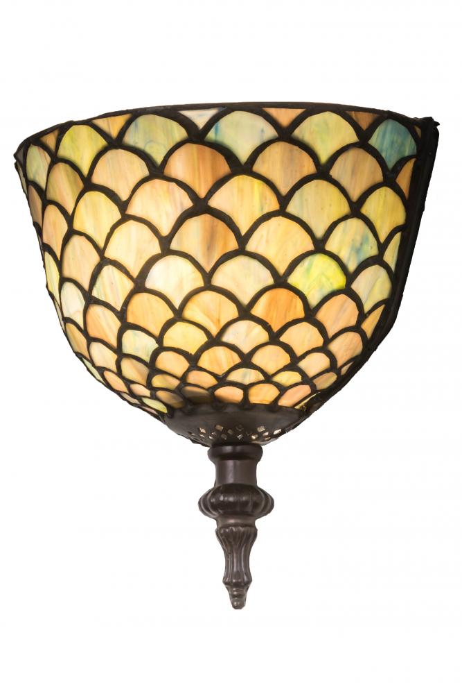 8"W Tiffany Fishscale Wall Sconce