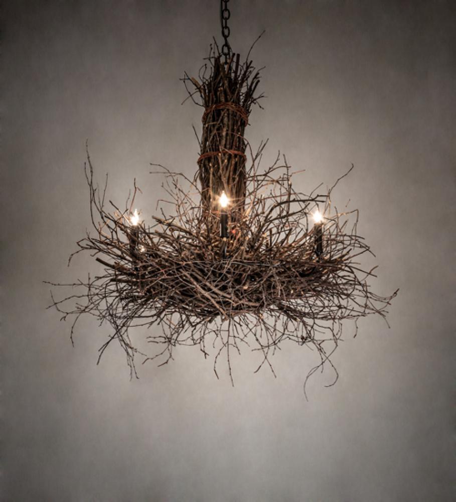 36" Wide Twigs 6 Light Chandelier