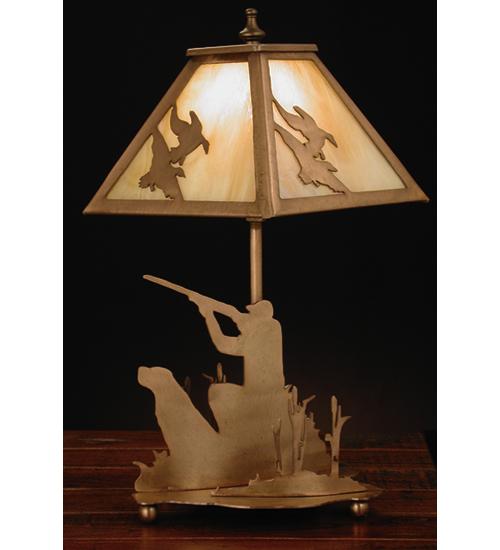 15.5"H Duck Hunter W/Dog Accent Lamp