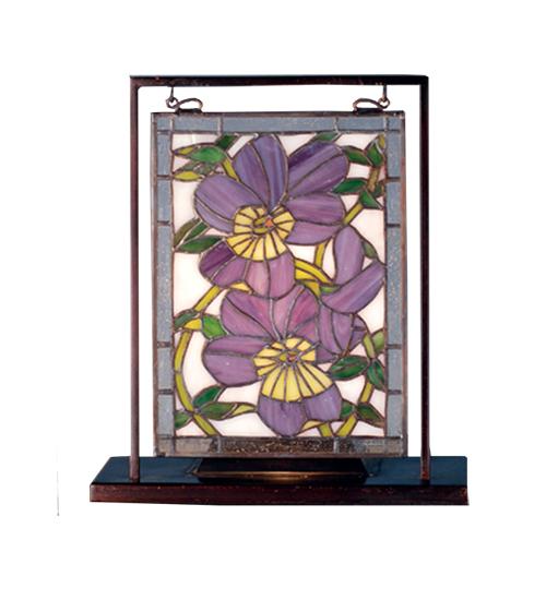 9.5"W X 10.53"H Pansies Lighted Mini Tabletop Window