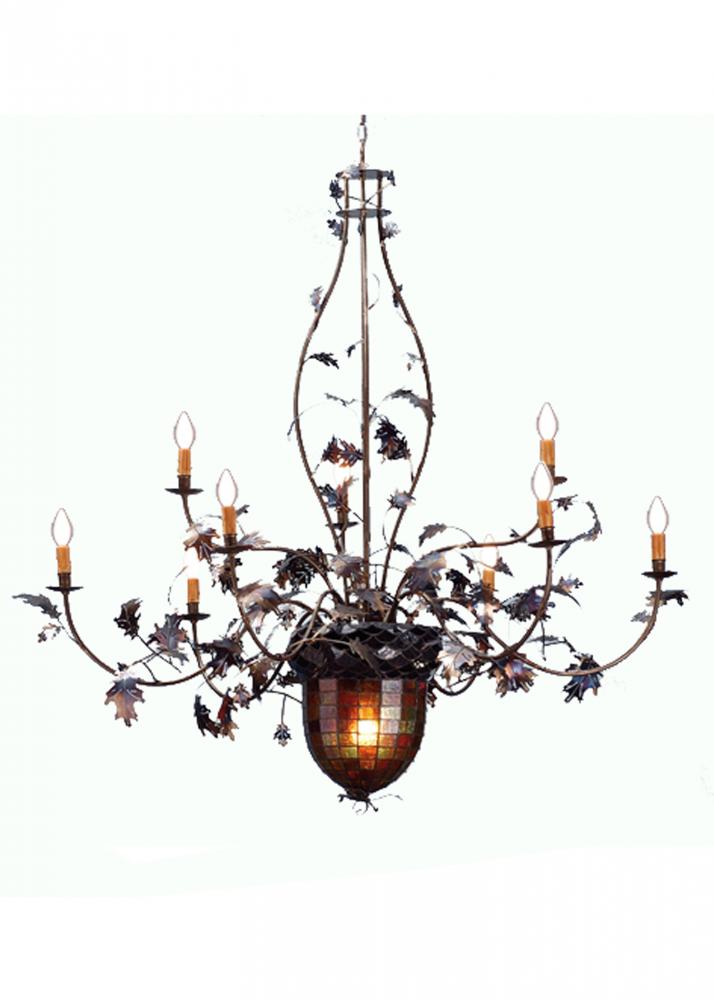 63" Wide Greenbriar Oak 9 Light Chandelier