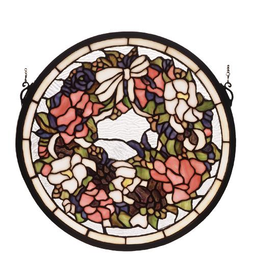 15"W X 15"H Wreath Stained Glass Window