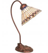 Meyda Blue 106055 - 18" High Tiffany Jeweled Peacock Desk Lamp