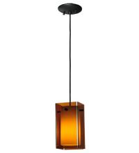 Meyda Blue 111009 - 5"Sq Metro Amber Quadrato Mini Pendant