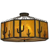 Meyda Blue 11849 - 31"W Southwest Cactus Semi-Flushmount