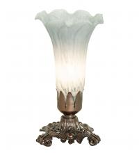 Meyda Blue 141548 - 8" High Gray Tiffany Pond Lily Accent Lamp