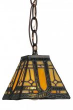 Meyda Blue 148556 - 5"Sq Sierra Prairie Mission Mini Pendant