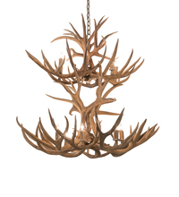 Meyda Blue 200463 - 42" Wide Antlers Mule Deer 12 Light Chandelier