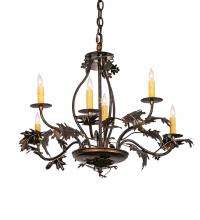 Meyda Blue 218893 - 28" Wide Oak Leaf & Acorn 6 Light Chandelier