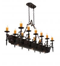 Meyda Blue 234824 - 60" Long Tudor 12 Light Oblong Chandelier