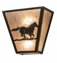 Meyda Blue 235509 - 13" Wide Running Horses Wall Sconce