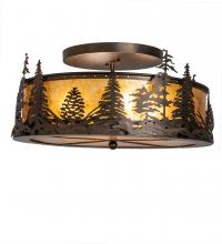 Meyda Blue 248523 - 22" Wide Wildlife at Dusk Semi-Flushmount