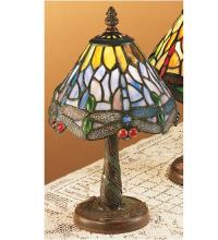 Meyda Blue 26616 - 12"H Tiffany Hanginghead Dragonfly W/Mosaic Base Mini Lamp