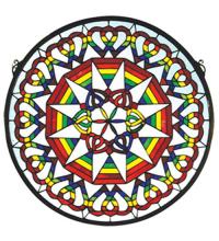 Meyda Blue 51703 - 20"W X 20"H Rainbow Expression Medallion Stained Glass Window