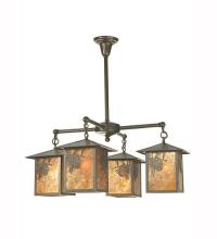 Meyda Blue 61071 - 32" Wide Seneca Winter Pine 4 Light Chandelier