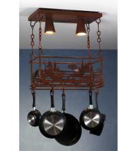 Meyda Blue 82884 - 24"L Fly Fishing Creek Pot Rack