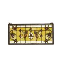 Meyda Blue 98451 - 22"W X 10"H Lancaster Stained Glass Window