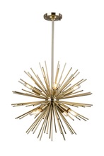 Artcraft AC11443 - Sunburst  8 Light Chandelier (Satin Brass)