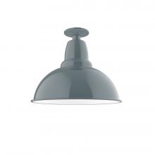 Montclair Light Works FMB107-40-W14-L13 - 14" Cafe LED Flush Mount Light with wire grill in Slate Gray