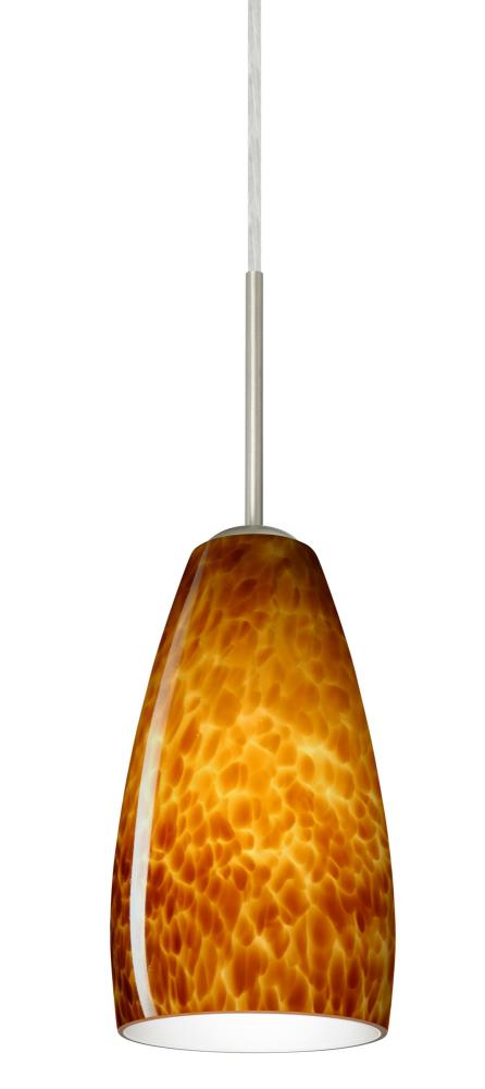 Besa Chrissy Pendant Satin Nickel Amber Cloud 1x50W Candelabra