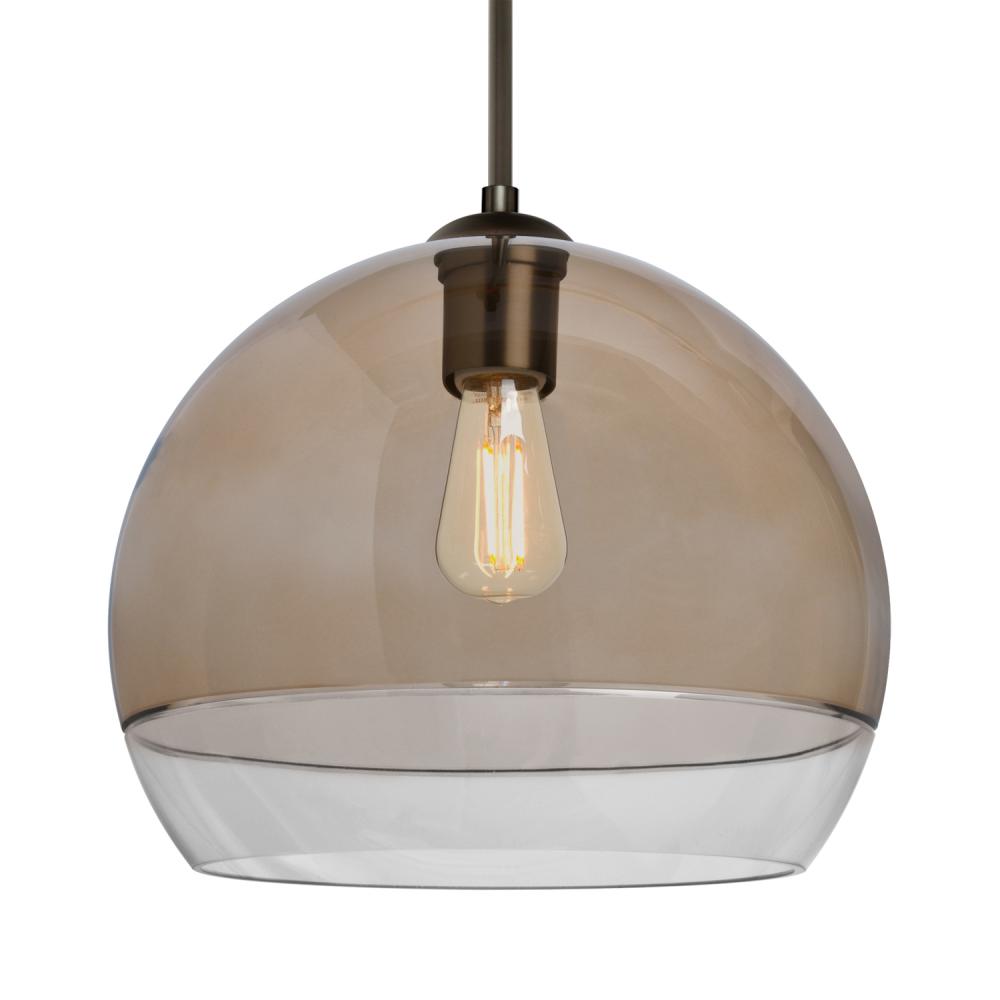 Besa, Ally 12 Cord Pendant, Smoke/Clear, Bronze Finish, 1x5W LED Filament