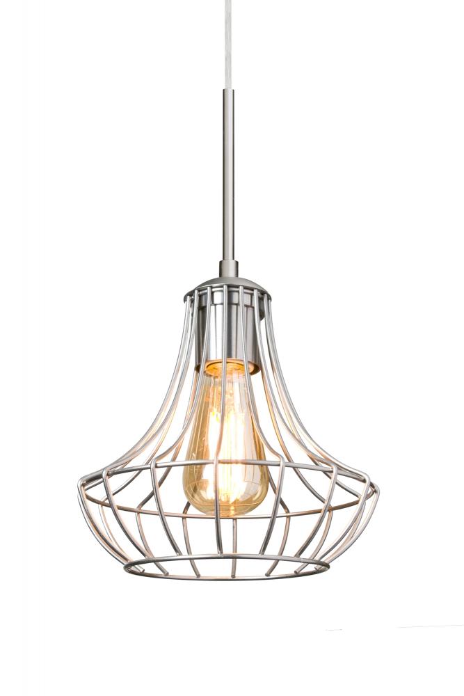 Besa Pendant Spezza 7 Satin Nickel 1x8W LED Filament