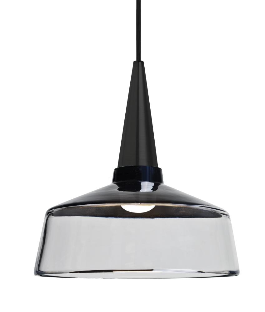 Besa, Baron 10 Cord Pendant, Black/Clear, Black Finish, 1x9W LED