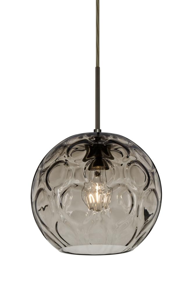 Besa Bombay Cord Pendant, Smoke, Bronze Finish, 1x60W Medium Base