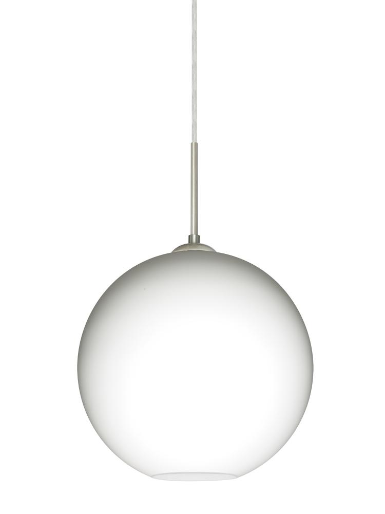 Besa Coco 10 Pendant, Opal Matte, Satin Nickel Finish, 1x9W LED