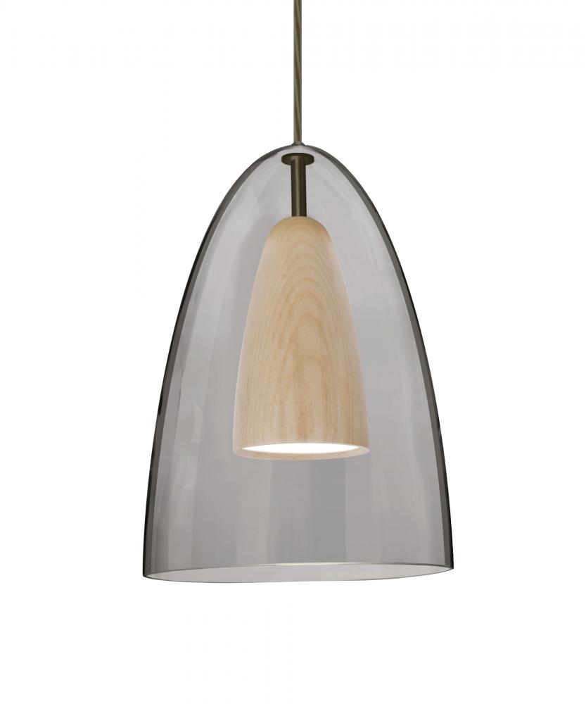 Besa, Dano Cord Pendant, Smoke/Natural, Bronze Finish, 1x9W LED