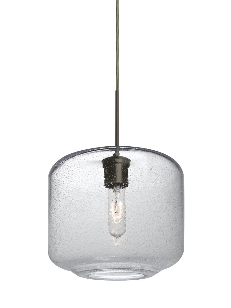 Besa Niles 10 Pendant, Clear Bubble, Bronze Finish, 1x60W Medium Base T10