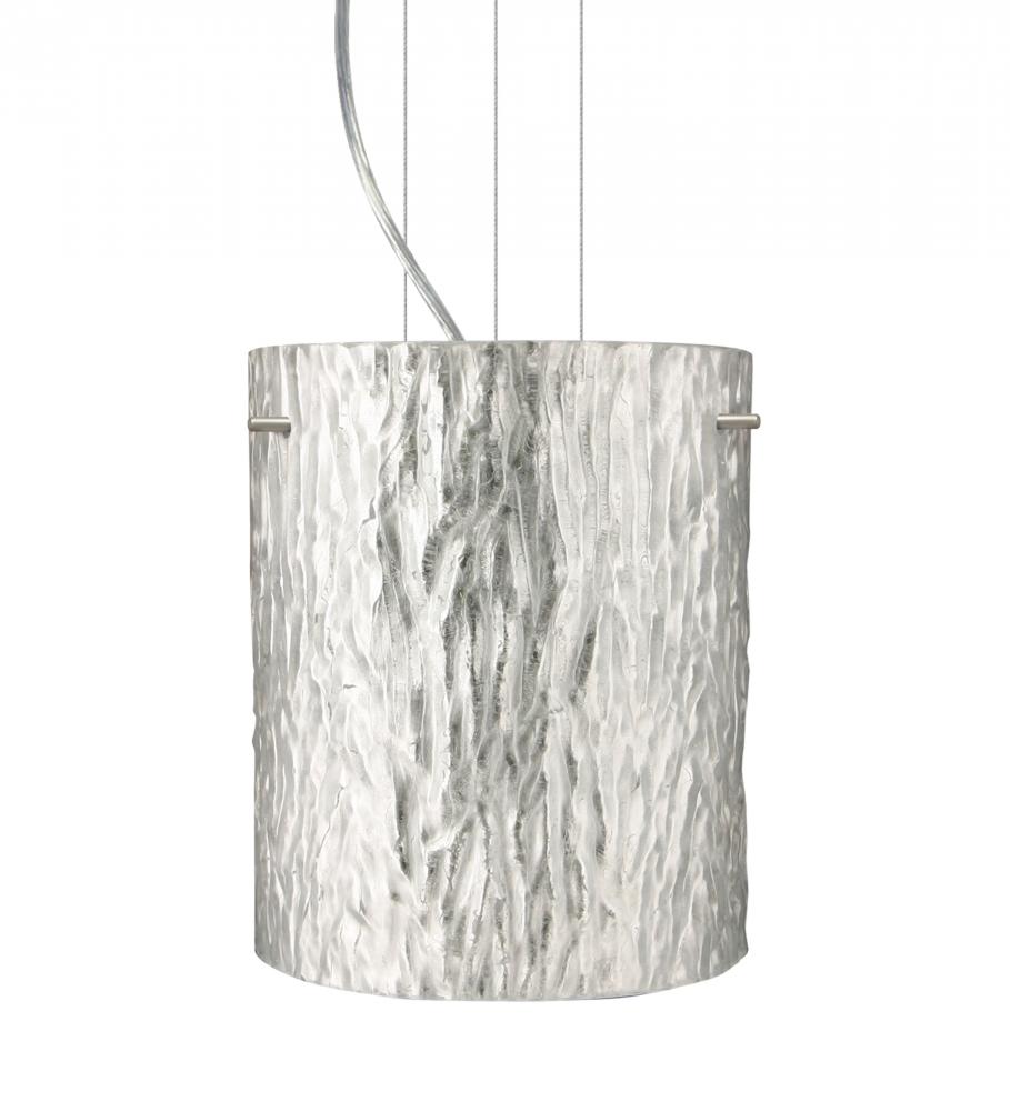 Besa Pendant Tamburo 8 Satin Nickel Stone Silver Foil 1x100W Medium Base