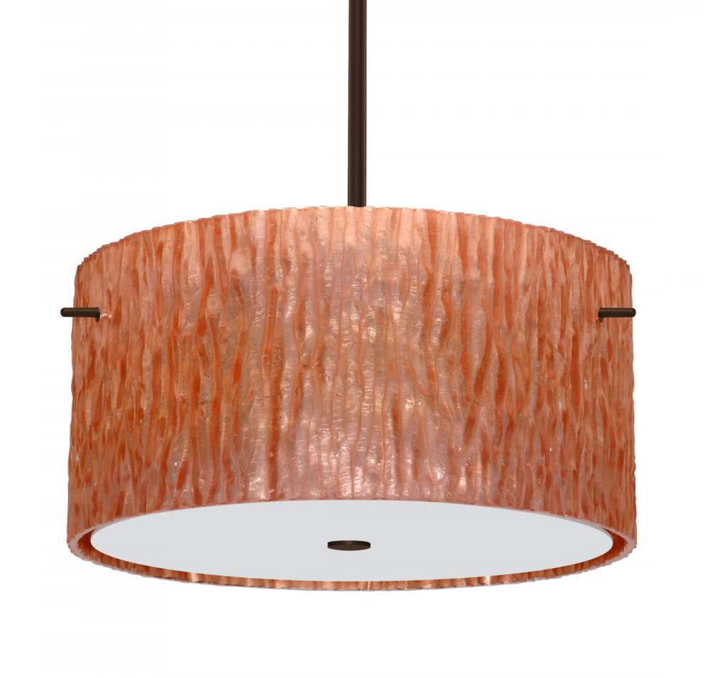 Besa Tamburo 16 Pendant Stone Copper Foil Bronze 3x11W LED