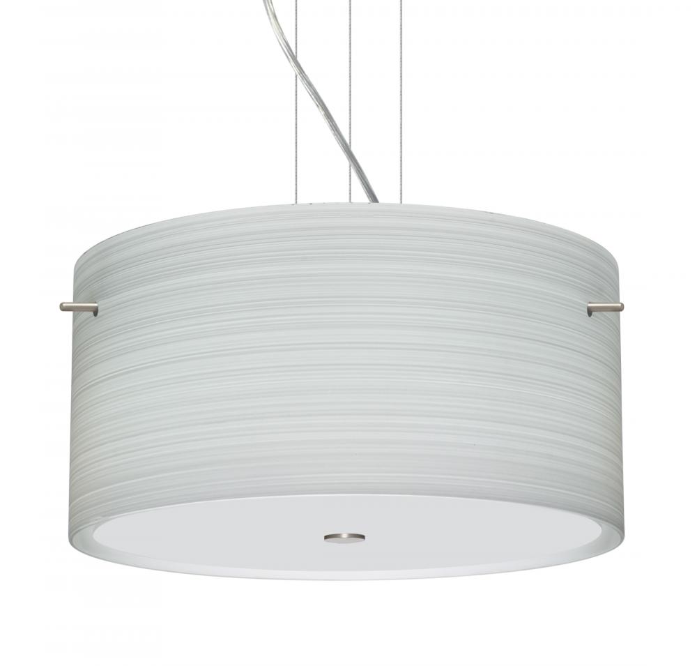 Besa Pendant Tamburo 16 Satin Nickel Chalk 3x100W Medium Base