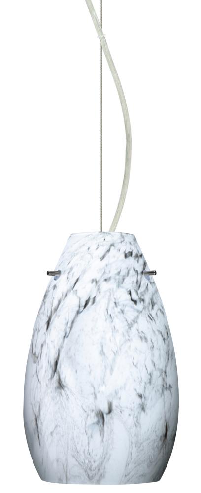 Besa Pera 9 Cable Pendant Marble Grigio Satin Nickel 1x100W Medium Base