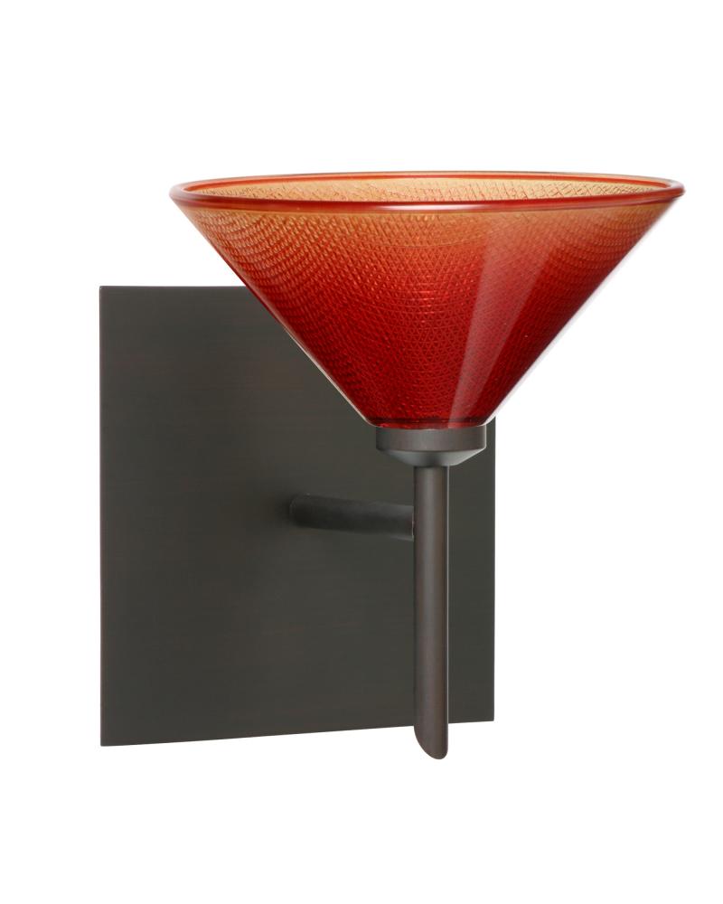 Besa Wall With SQ Canopy Kona Bronze Bi-Color 1x5W LED