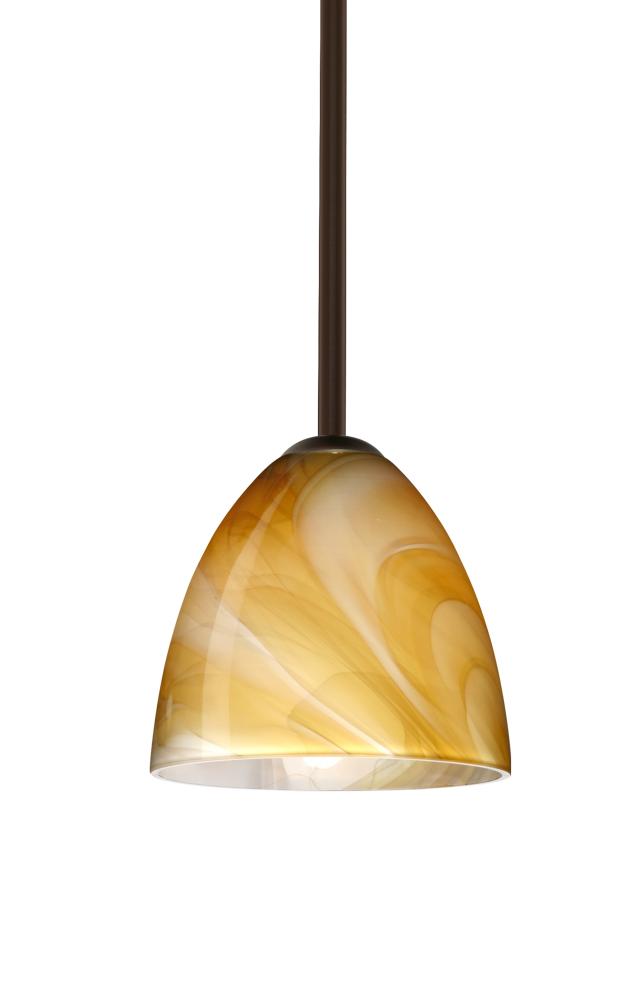 Besa Vila Stem Pendant Bronze Honey 1x60W Medium Base