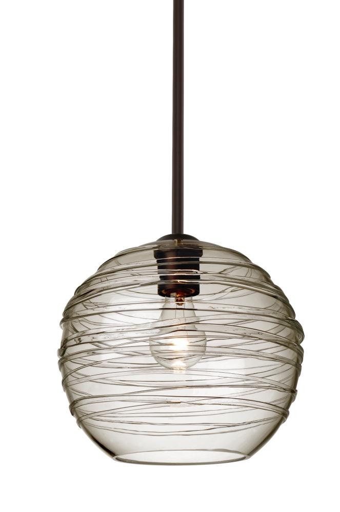 Besa Wave 10 Stem Pendant Bronze Smoke 1x60W Medium Base