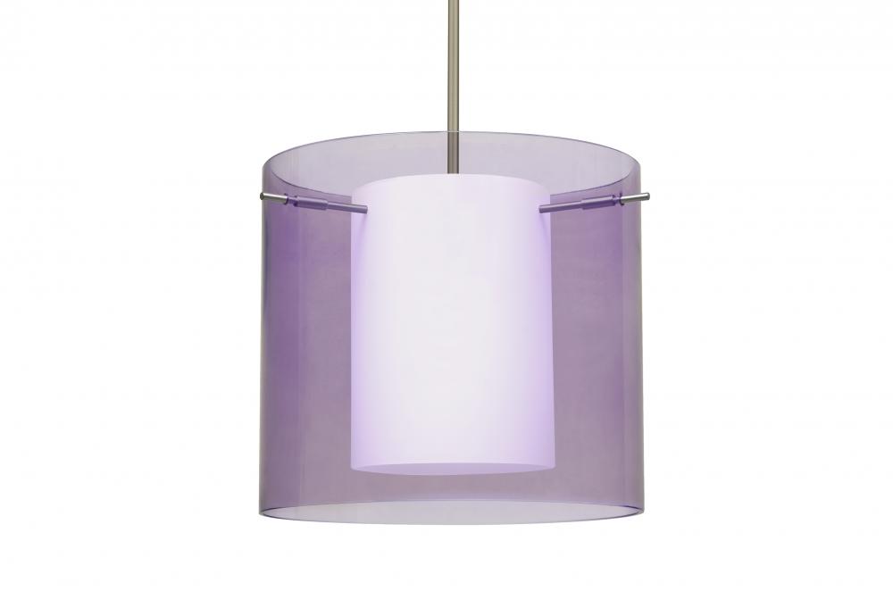 Besa Pahu 12 LED Pendant 1Tt Transparent Amethyst Satin Nickel 1x11W LED