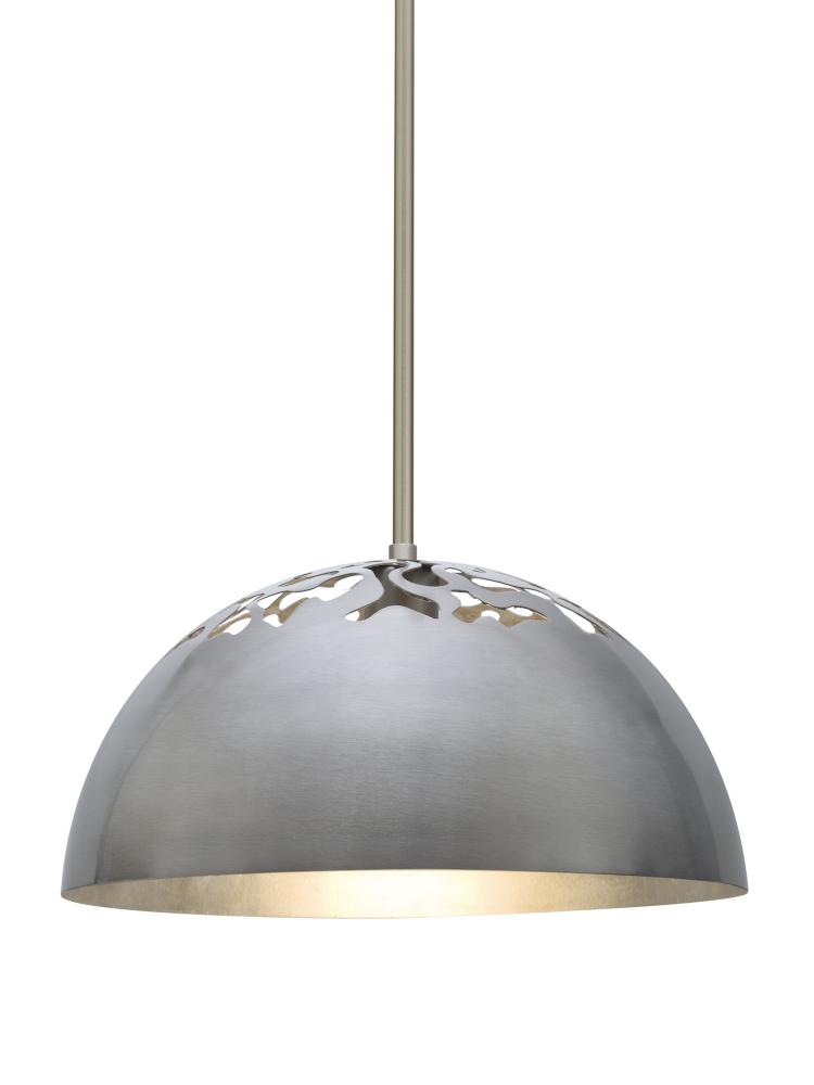 Besa Gordy Stem Pendant, Satin Nickel Finish, 1x60W Medium Base