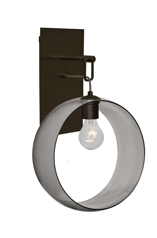 Besa, Plato Wall Pendant, Smoke, Bronze Finish, 1x60W Medium Base