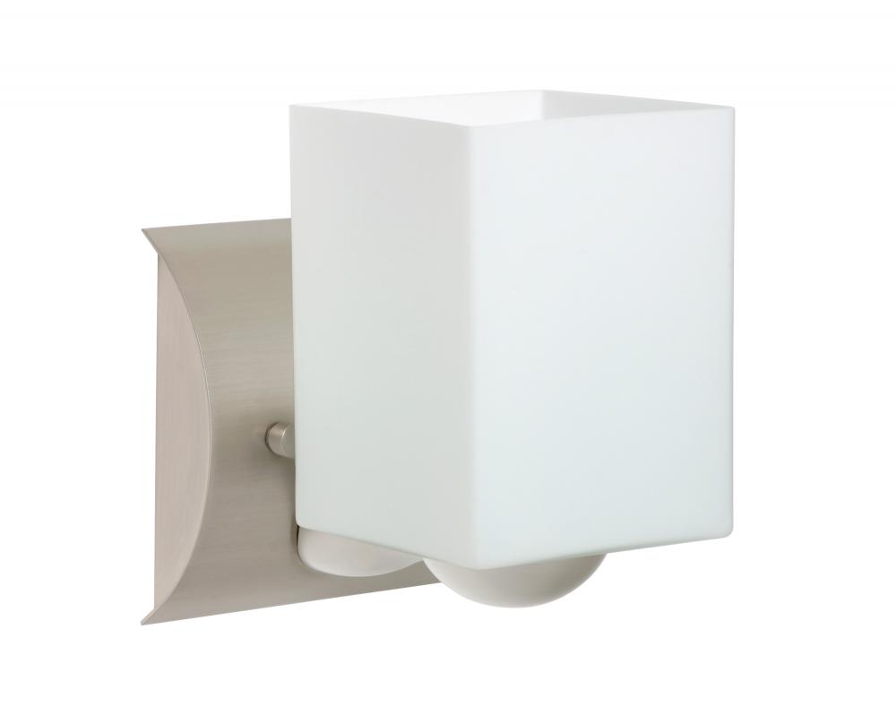 Besa Wall Rise Satin Nickel Opal Matte 1x9W LED