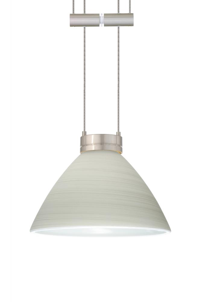 Besa Pendant Domi Satin Nickel Chalk 1x50W Halogen