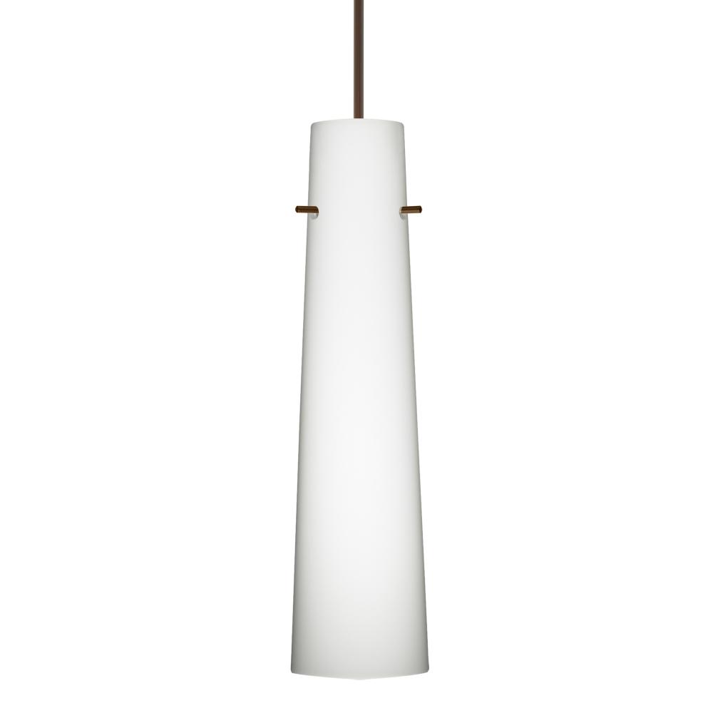 Besa Camino Pendant Bronze Opal Matte 1x50W Halogen, 15Ft. Cord