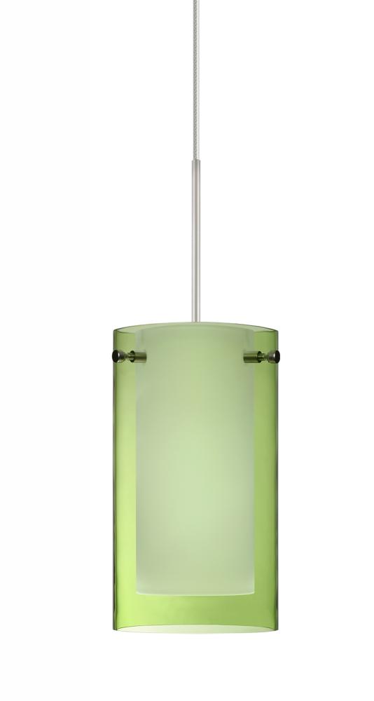 Besa Pendant Pahu 4 Satin Nickel Transparent Olive/Opal 1x35W Halogen