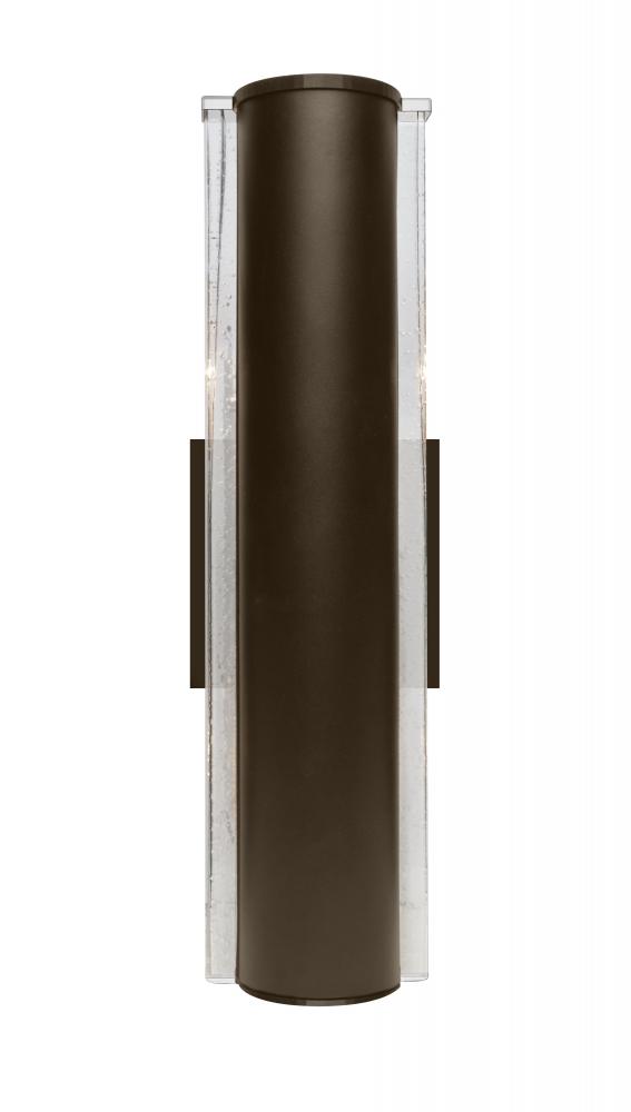 Besa, Espada 16 Outdoor Sconce, Bronze/Clear Bubble, Bronze Finish, 1x8W LED