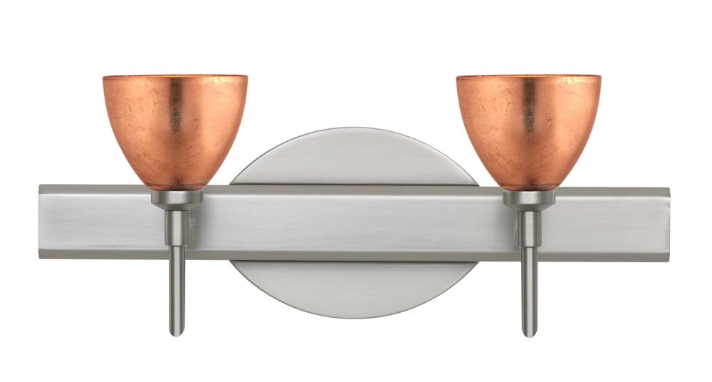 Besa Divi Wall 2SW Copper Foil Satin Nickel 2x5W LED