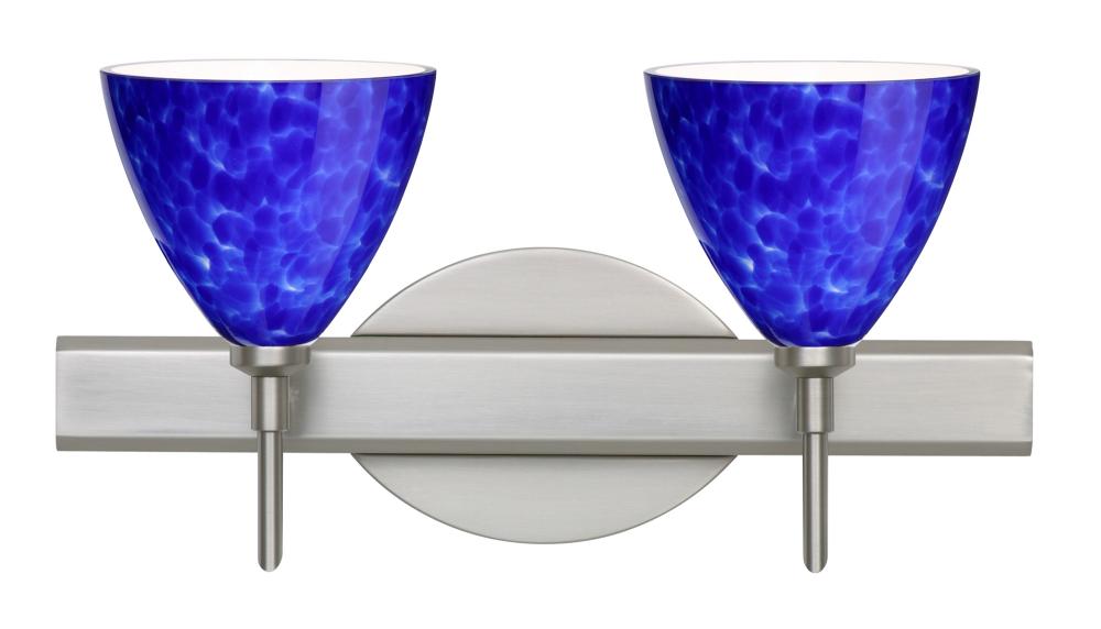 Besa Wall Mia Satin Nickel Blue Cloud 2x5W LED