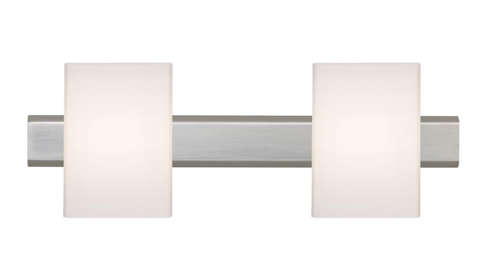 Besa, Tito Vanity, Opal Matte, Satin Nickel Finish, 2x40W Halogen