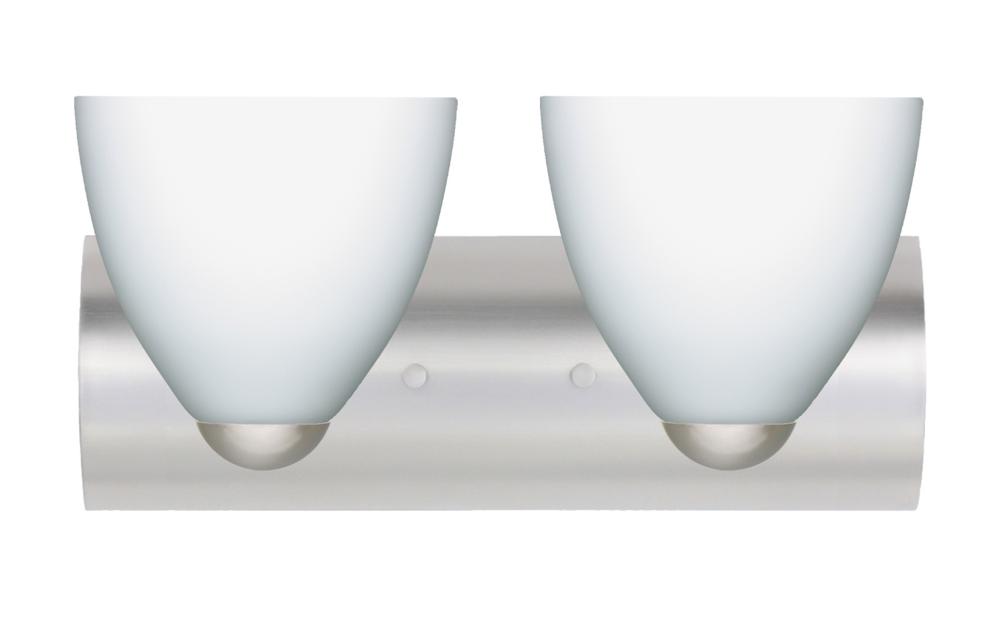 Besa Wall Sasha Satin Nickel Opal Matte 2x9W LED